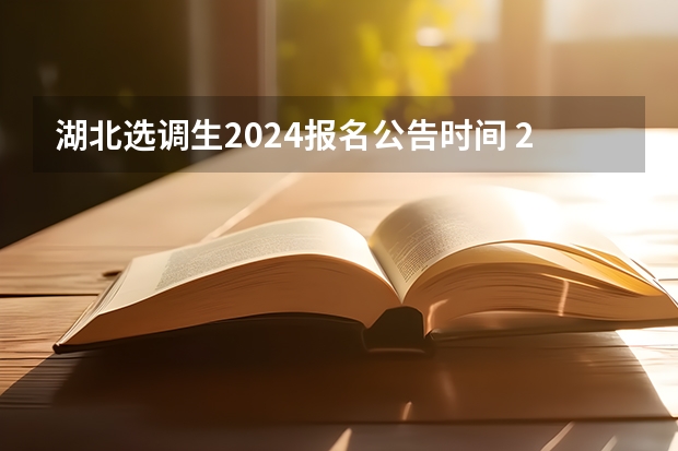 湖北选调生2024报名公告时间 2024湖南选调生考试时间