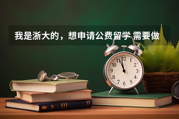 我是浙大的，想申请公费留学 需要做些什么呢？